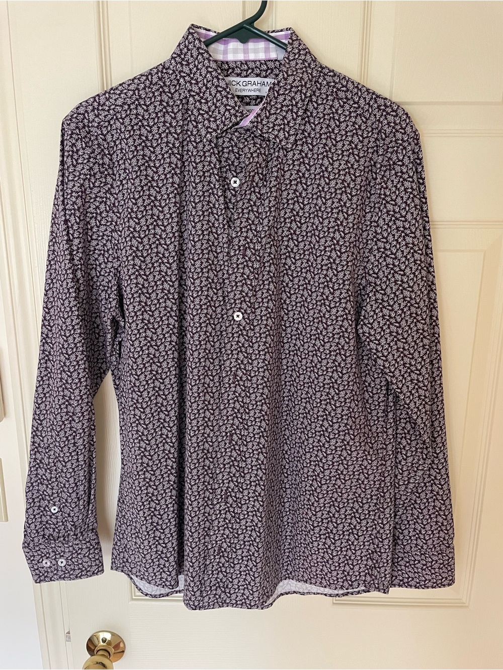 Nick Graham Men's Purple Micro-Print Dress Shirt - Picture 1 of 2